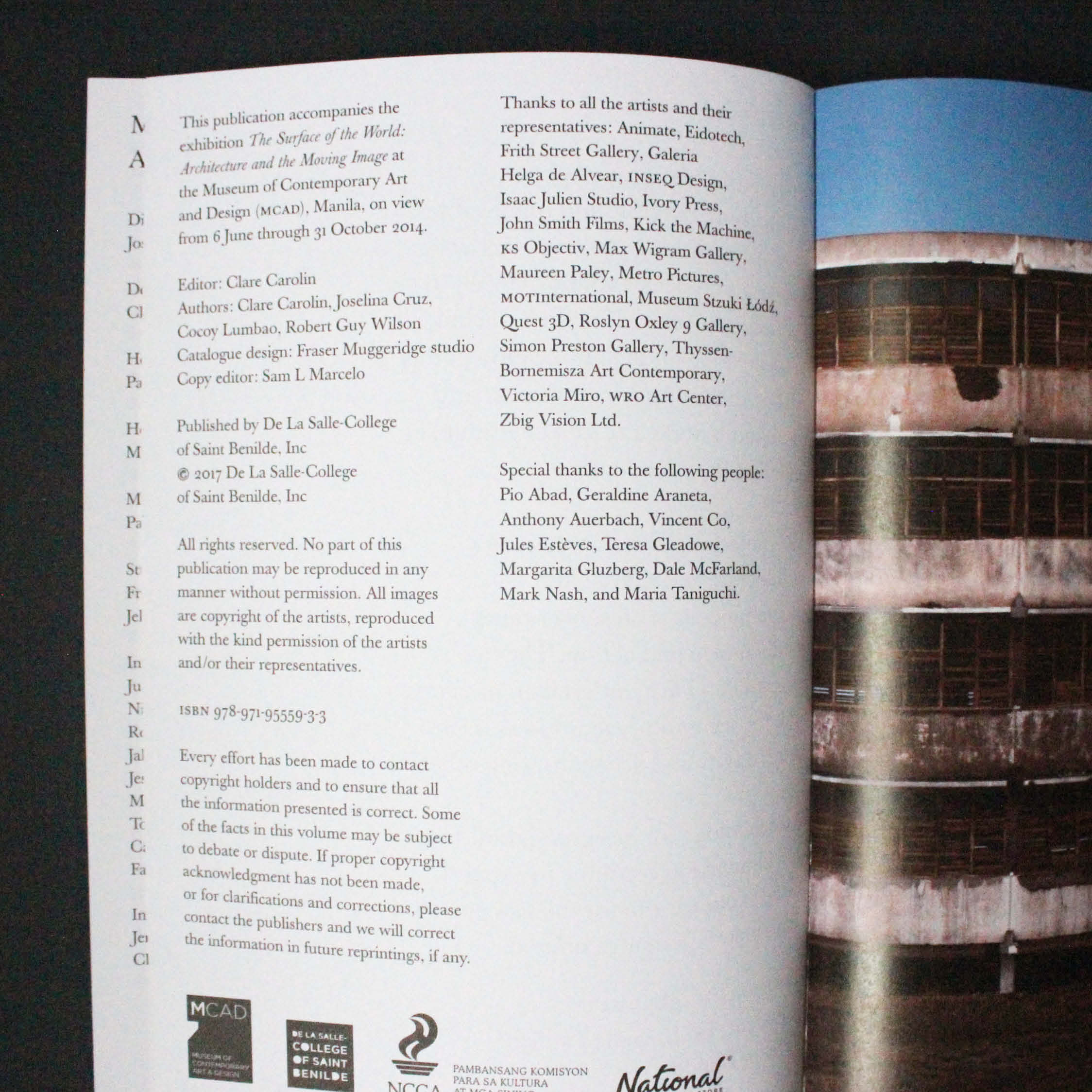 Clare Carolin, The Surface of the World exhibition catalogue for MCAD Manila